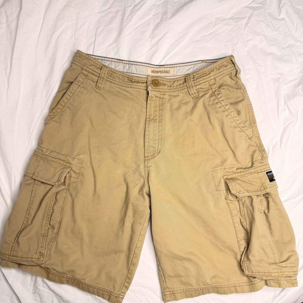 Aéropostale Men’s Size 32 Khaki Cargo Shorts 100% Cotton Utility